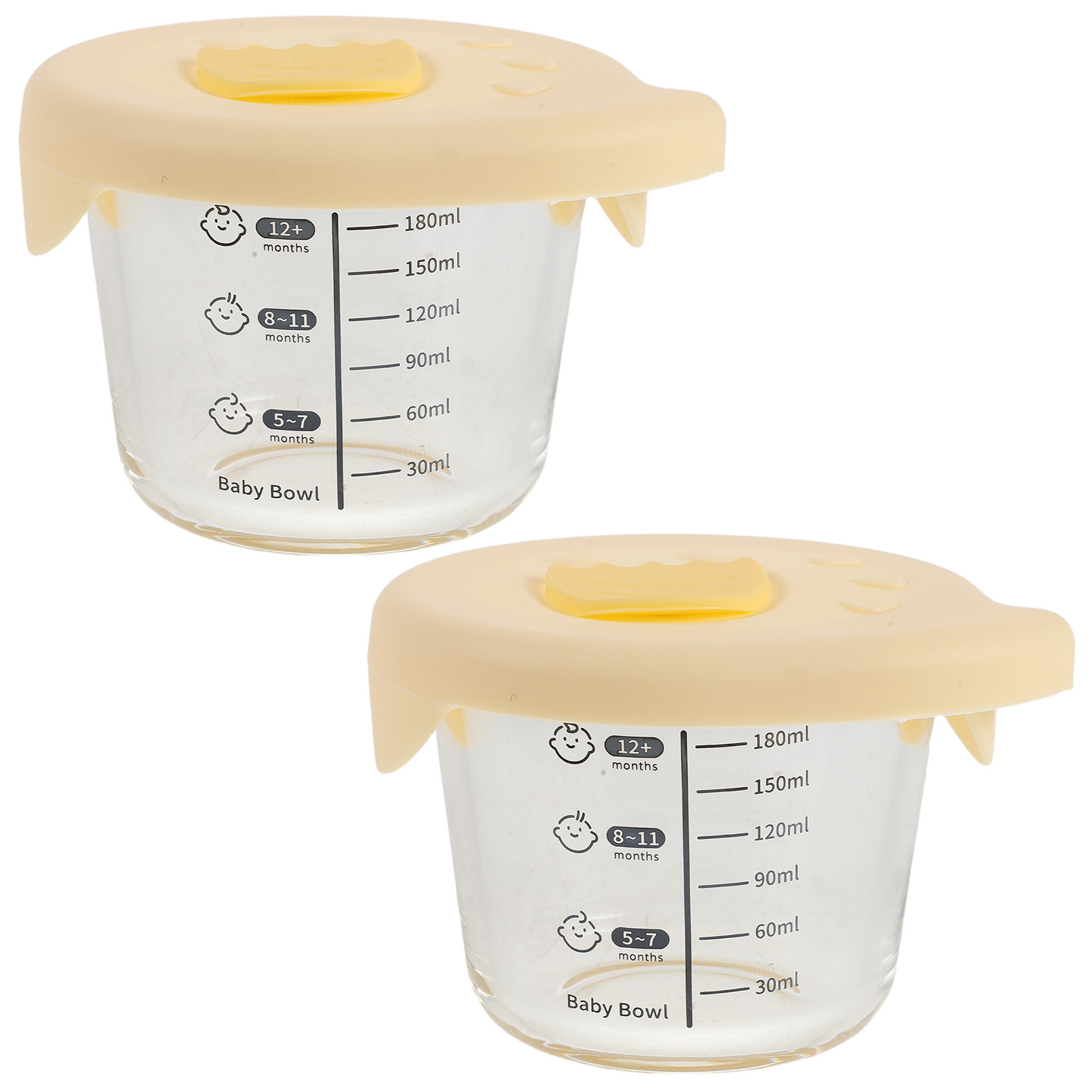 Baby Food Glass Jars - 2 sztuki szklanych pojemników na żywność