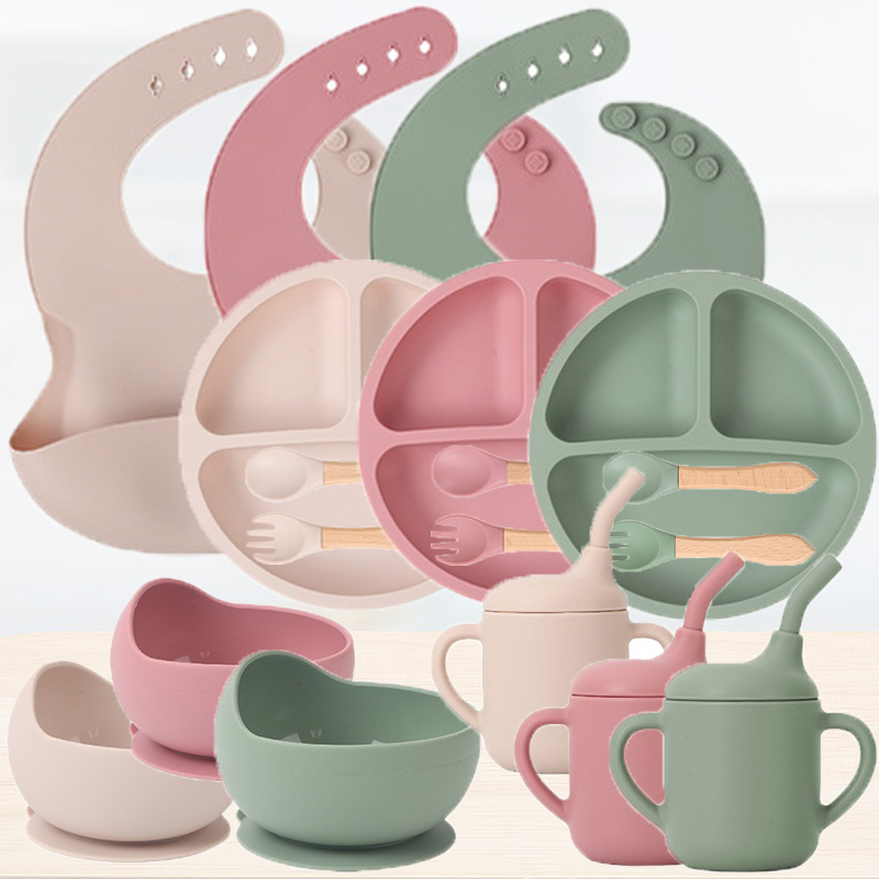 Baby Food Bowl - Zestaw silikonowej zastawy stołowej dla dzieci