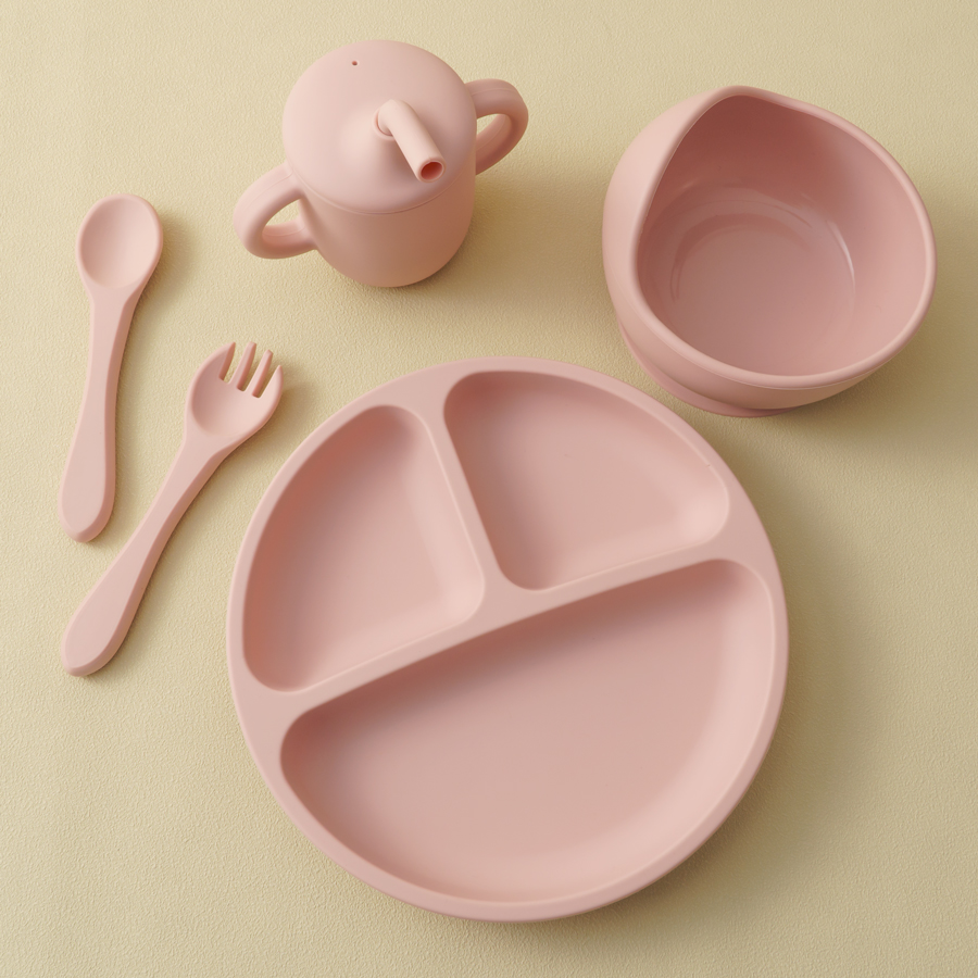 Silicone Suction Bowl - 5 sztuk dziecko silikonowe zastawa stołowa