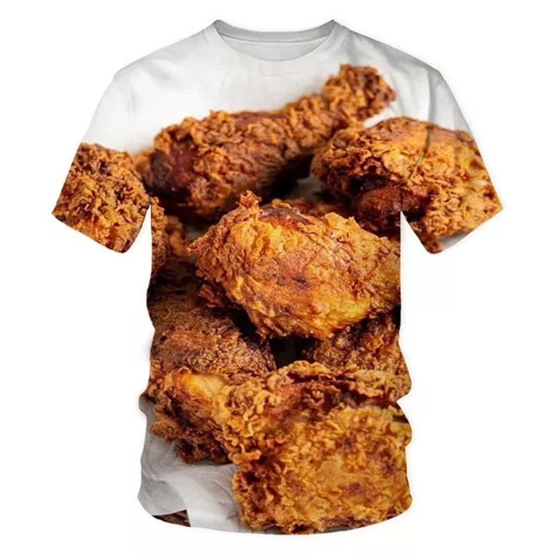 Baby Food With Chicken - Fried Chicken Pasta Graphic T-shirt Dla