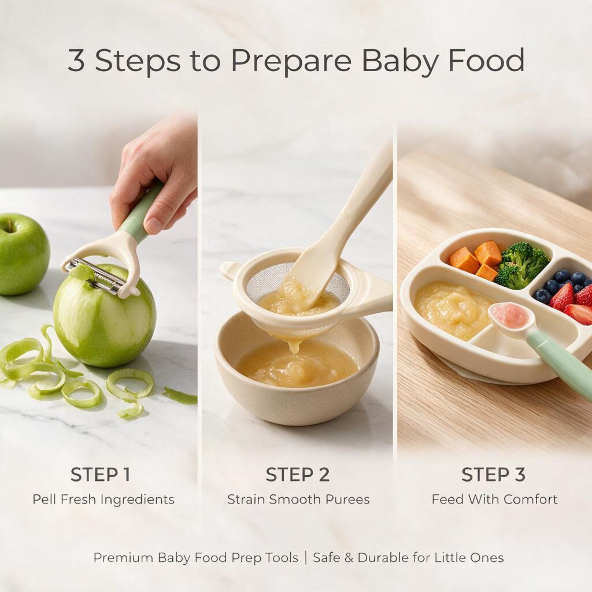3-częściowy zestaw do przygoto – Baby Food Strainer recenzja i cena
